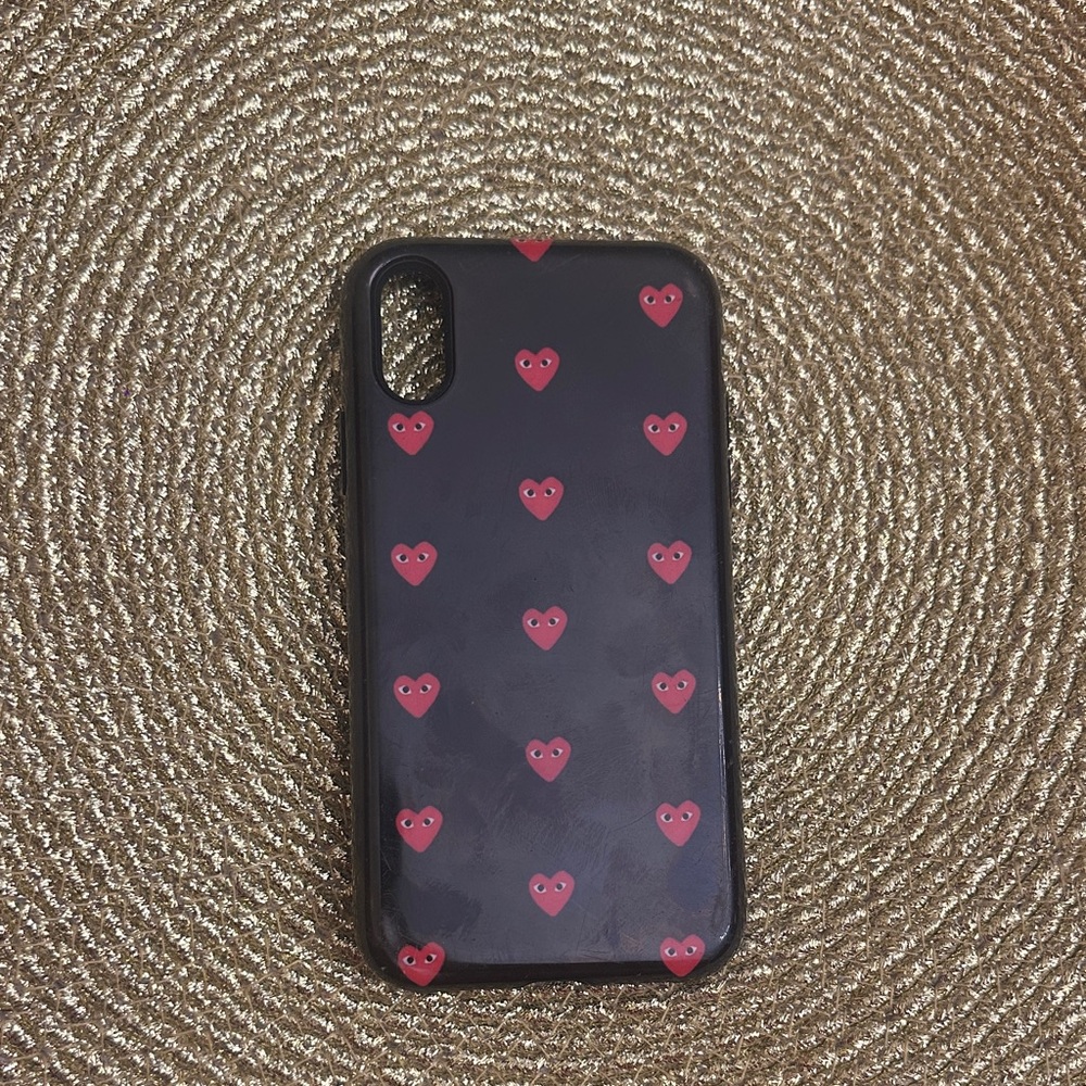 Heart Pattern Black Phone Case